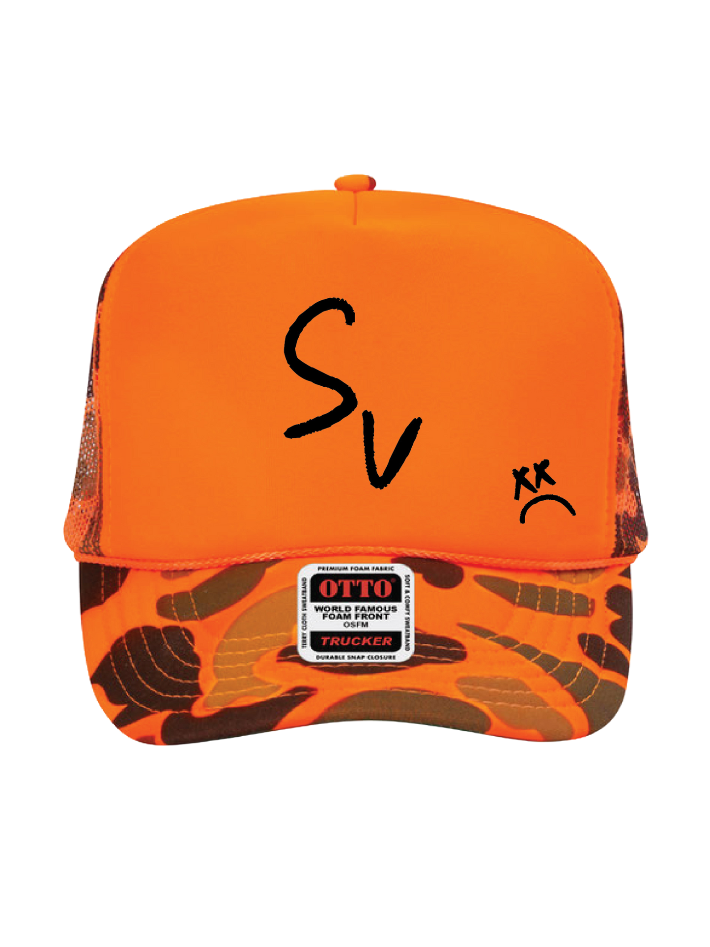 *NEW* "SV" Rope Foamy Trucker Hat (Orange/Orange Camo)