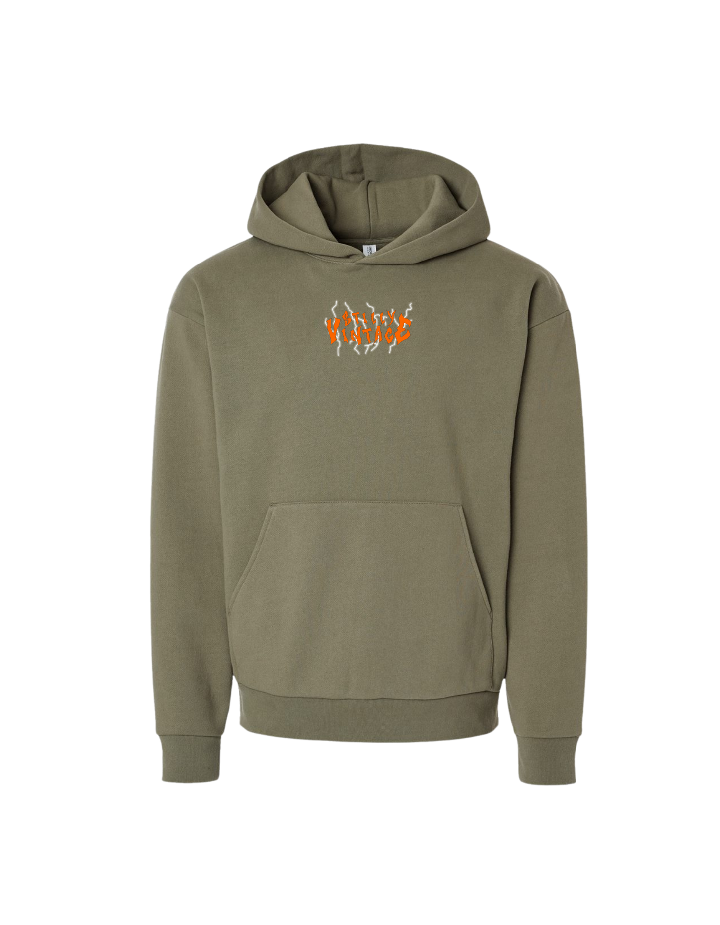 *NEW COLOR* Stilly Struck By Lightening - MID-WEIGHT Embroidered Hoodie - Olive