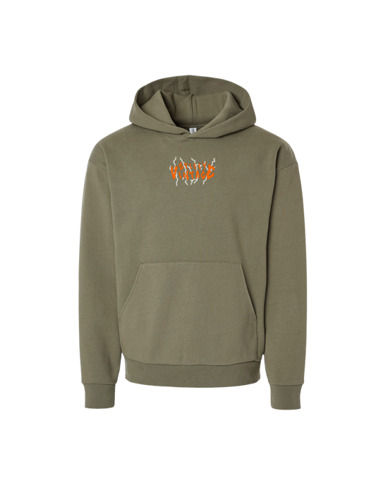 *NEW COLOR* Stilly Struck By Lightening - MID-WEIGHT Embroidered Hoodie - Olive