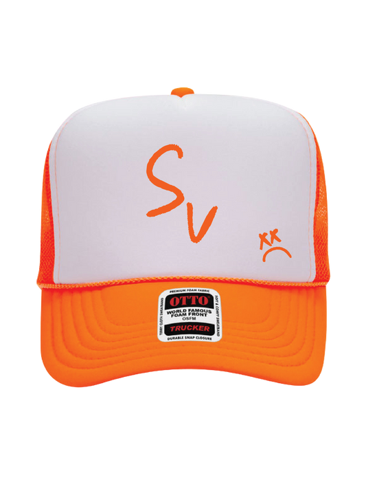 *NEW* "SV" Rope Foamy Trucker Hat (White/Orange)