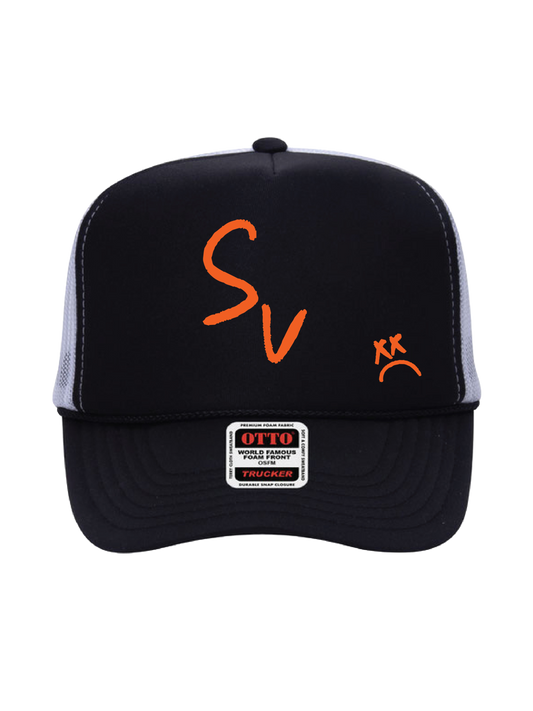*NEW* "SV" Rope Foamy Trucker Hat (Black/White)