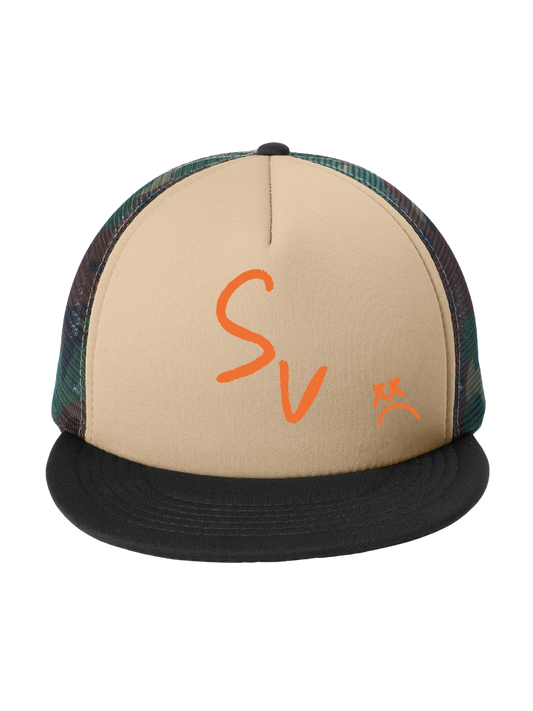 *NEW* "SV" Foamy Trucker Hat (Clay/Green Camo)