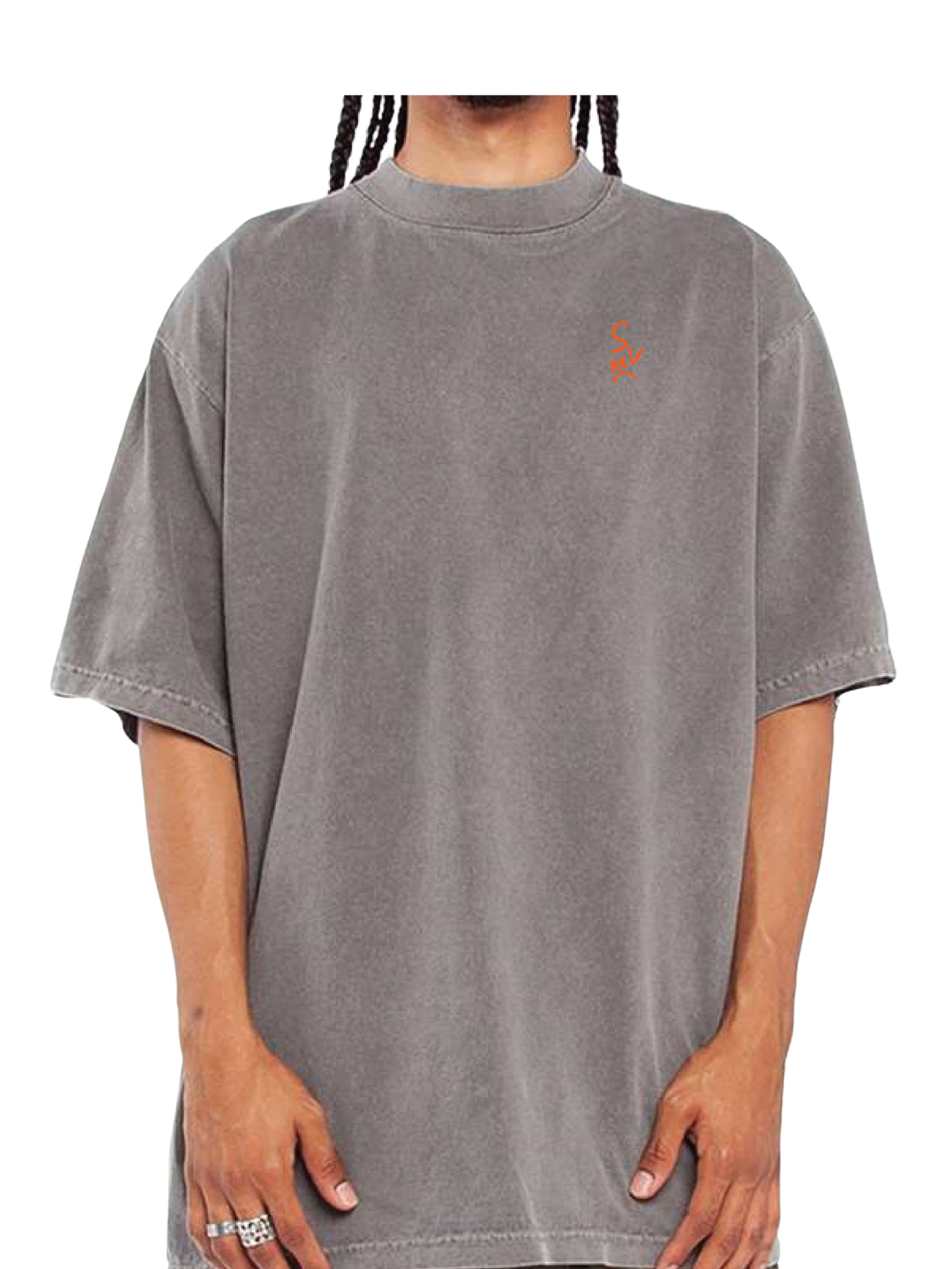 *NEW* "SV" Heavyweight Gangsta T-shirts (Cement w/ Orange Logo)