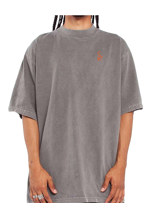 *NEW* "SV" Heavyweight Gangsta T-shirts (Cement w/ Orange Logo)