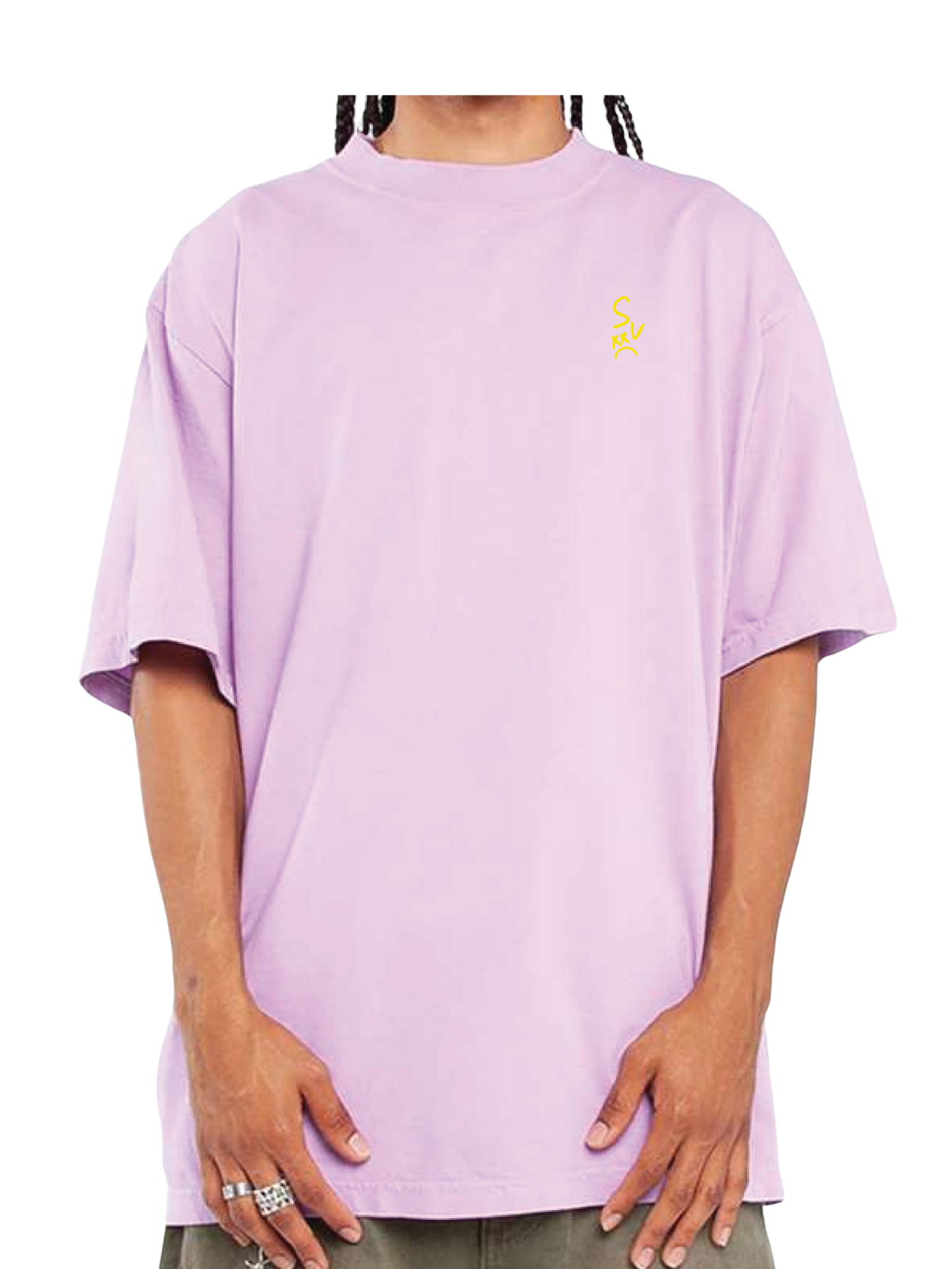 *NEW* "SV" Heavyweight Gangsta T-shirts (Pastel Purple w/ Yellow Logo)