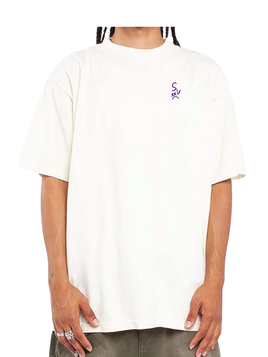 *NEW* "SV" Heavyweight Gangsta T-shirts (Cream w/ Purple Logo)