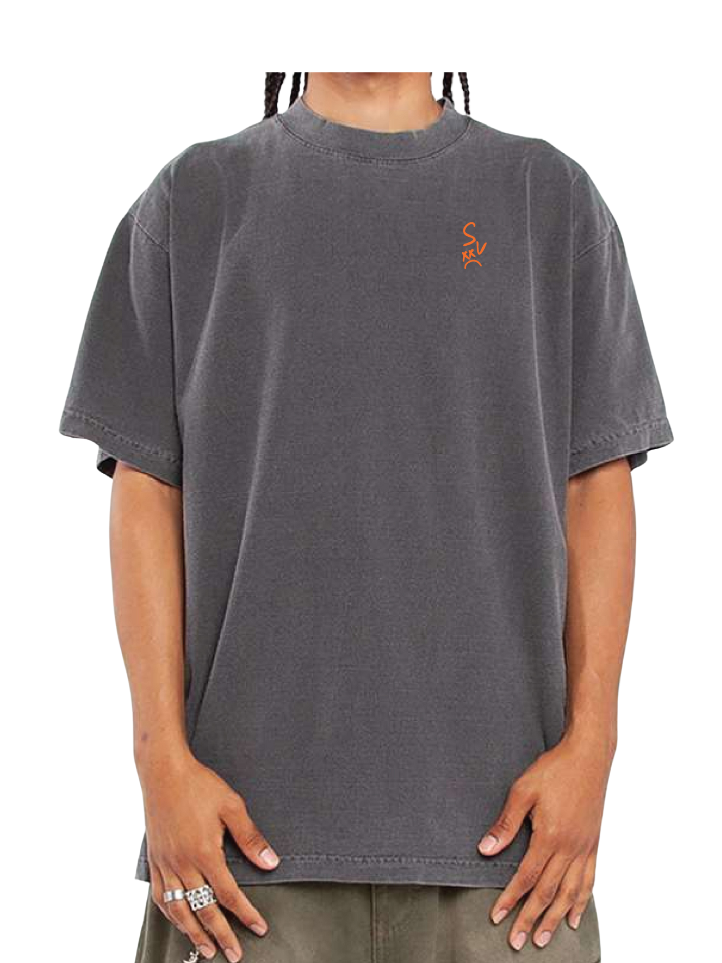 *NEW* "SV" Heavyweight Gangsta T-shirts (Shadow w/ Orange Logo - MATCHES THE SHORTS)