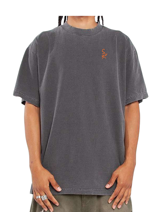*NEW* "SV" Heavyweight Gangsta T-shirts (Shadow w/ Orange Logo - MATCHES THE SHORTS)
