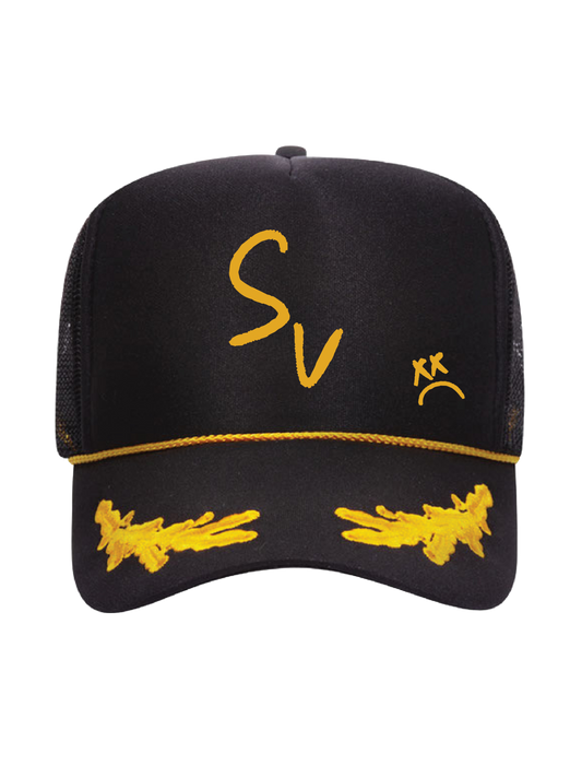 *NEW* "SV" Rope Foamy Trucker Hat (Black/Yellow Leaf)