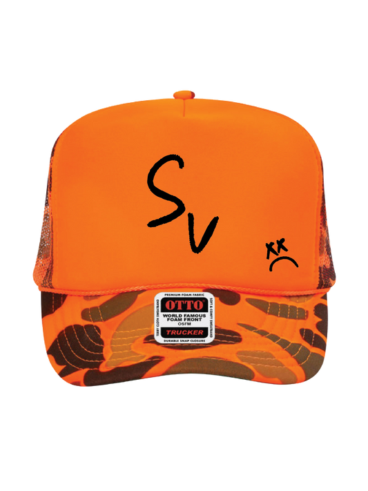 *NEW* "SV" Rope Foamy Trucker Hat (Orange/Orange Camo)